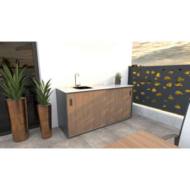 LETNA KUHINJA MS VISCOM ELEMENT POMIVALNO KORITO AMERIŠKI OREH 1800X634 MM