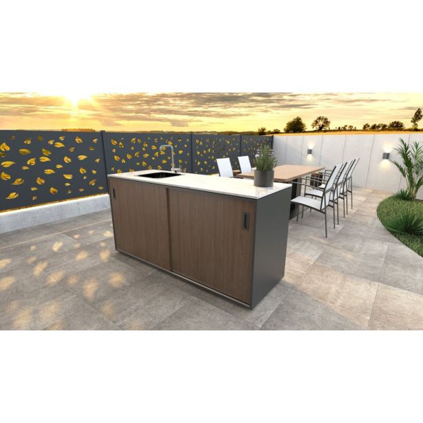 LETNA KUHINJA MS VISCOM ELEMENT POMIVALNO KORITO AMERIŠKI OREH 1800X634 MM