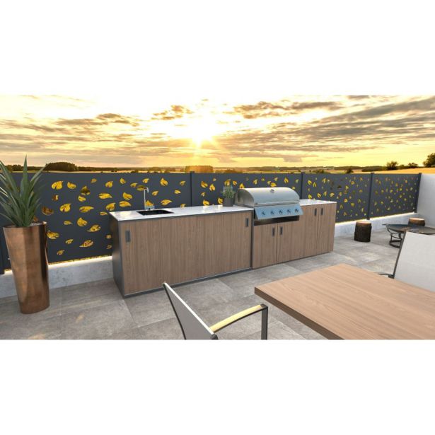 LETNA KUHINJA MS VISCOM ELEMENT POMIVALNO KORITO AMERIŠKI OREH 1800X634 MM