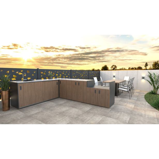 LETNA KUHINJA MS VISCOM ELEMENT POMIVALNO KORITO AMERIŠKI OREH 1800X634 MM