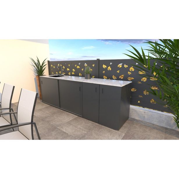 LETNA KUHINJA MS VISCOM ELEMENT Z VRATI ANTRACIT 900 X 634 MM