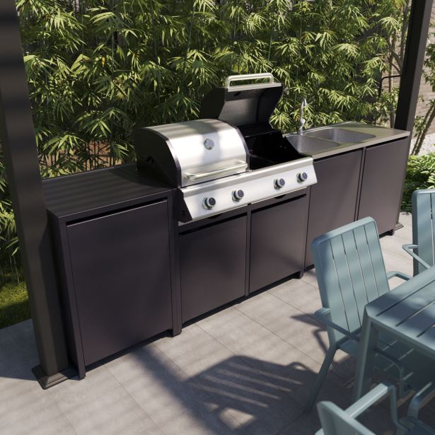 LETNA KUHINJA NATERIAL EUROPA 117X60 ALU, KAMEN