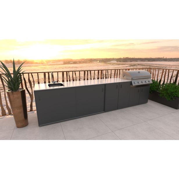 LETNA KUHINJA BELLANO BOLOGNA ANTRACIT PULT PORCELAN