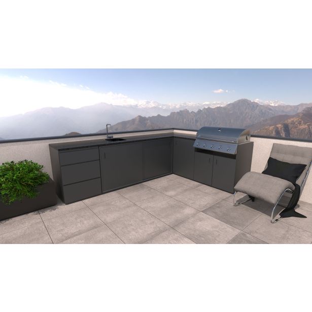 LETNA KUHINJA BELLANO FLORENCE ANTRACIT PULT GRANIT