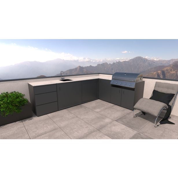 LETNA KUHINJA BELLANO FLORENCE ANTRACIT PULT PORCELAN