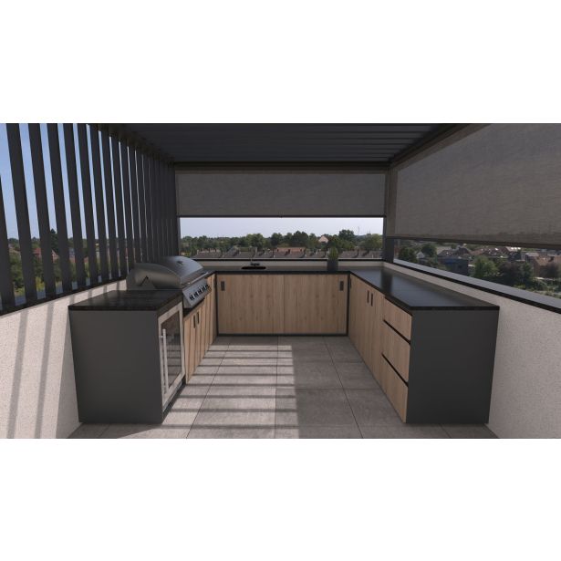 LETNA KUHINJA BELLANO NAPOLI HRAST RUSTIK PULT GRANIT