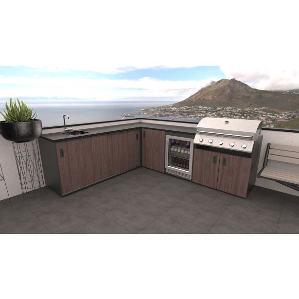 LETNA KUHINJA BELLANO PISA AMERIŠKI OREH PULT GRANIT