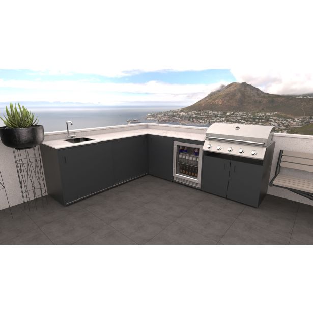 LETNA KUHINJA BELLANO PISA ANTRACIT PULT PORCELAN