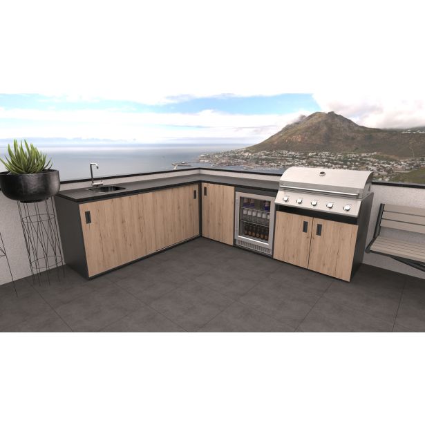 LETNA KUHINJA BELLANO PISA HRAST RUSTIK PULT GRANIT