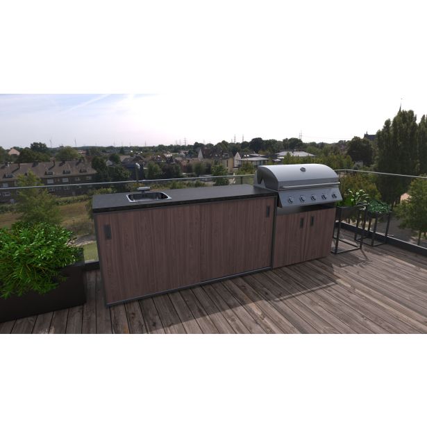 LETNA KUHINJA BELLANO VENICE AMERIŠKI OREH PULT GRANIT