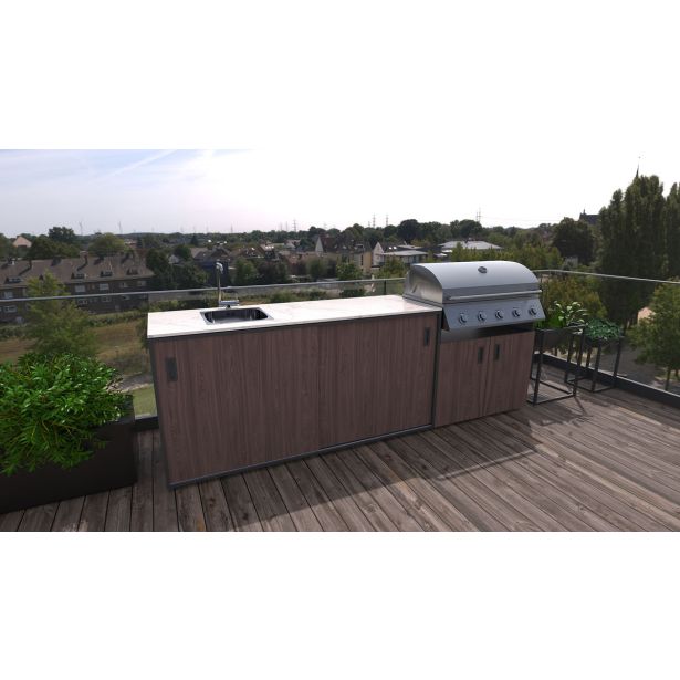 LETNA KUHINJA BELLANO VENICE AMERIŠKI OREH PULT PORCELAN