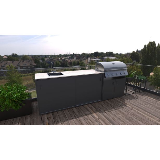 LETNA KUHINJA BELLANO VENICE ANTRACIT PULT PORCELAN