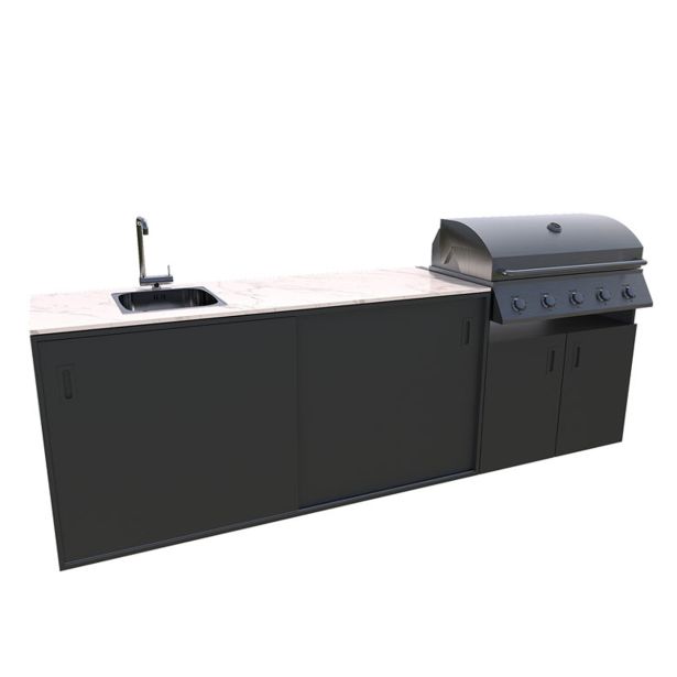 LETNA KUHINJA BELLANO VENICE ANTRACIT PULT PORCELAN