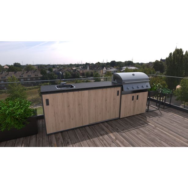 LETNA KUHINJA BELLANO VENICE HRAST RUSTIK PULT GRANIT