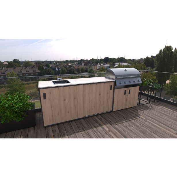 LETNA KUHINJA BELLANO VENICE HRAST RUSTIK PULT PORCELAN