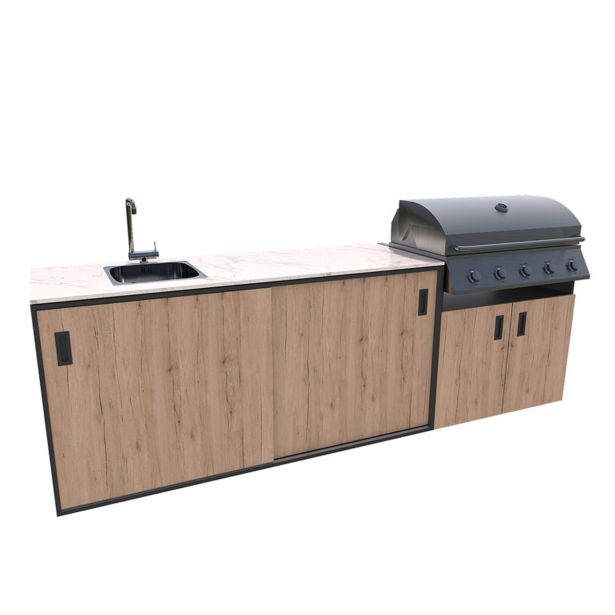 LETNA KUHINJA BELLANO VENICE HRAST RUSTIK PULT PORCELAN