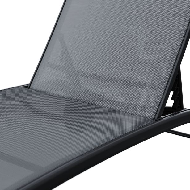 LEŽALNIK IZ TEKSTILENA NATERIAL LYRA II S KOLESI ANTRACIT ALU, TEKSTILEN