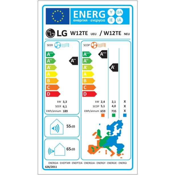 LG KLIMATSKA NAPRAVA W12TE 3.4KW, NOTRANJA IN ZUNANJA ENOTA
