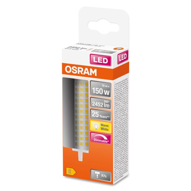 PALIČASTA LED ŽARNICA OSRAM LINE118 19W/827, R7S SST, DIM