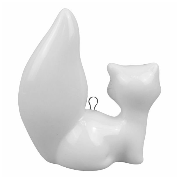 OKRASEK ZA JELKO GLOSSTYLE LISICA 7.5X3.9X8.1 CM PORCELANASTA