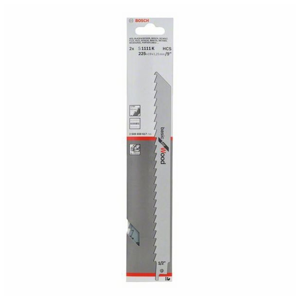 LIST SABLJASTE ŽAGE BOSCH S 1111 K HCS ZA LES 225X19X0.8 MM 3 ZPZ