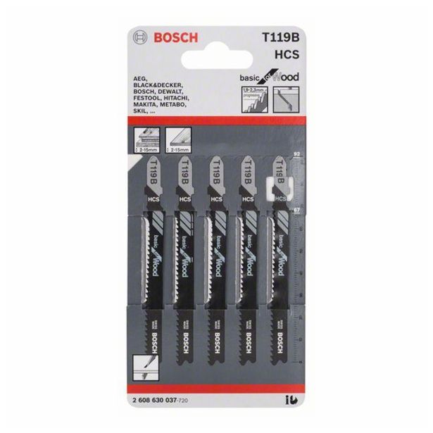 LIST VBODNE ŽAGE BOSCH T 119 B HCS ZA LES IVERAL 67 MM 10-12 ZPZ
