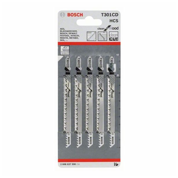 LIST VBODNE ŽAGE BOSCH T 301 CD HSS ZA LES 117 MM