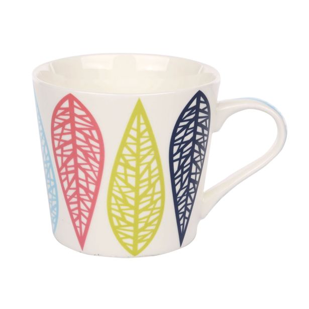LONČEK 380 ML LEAVES RAZLIČNI BARVNI DEKORJI