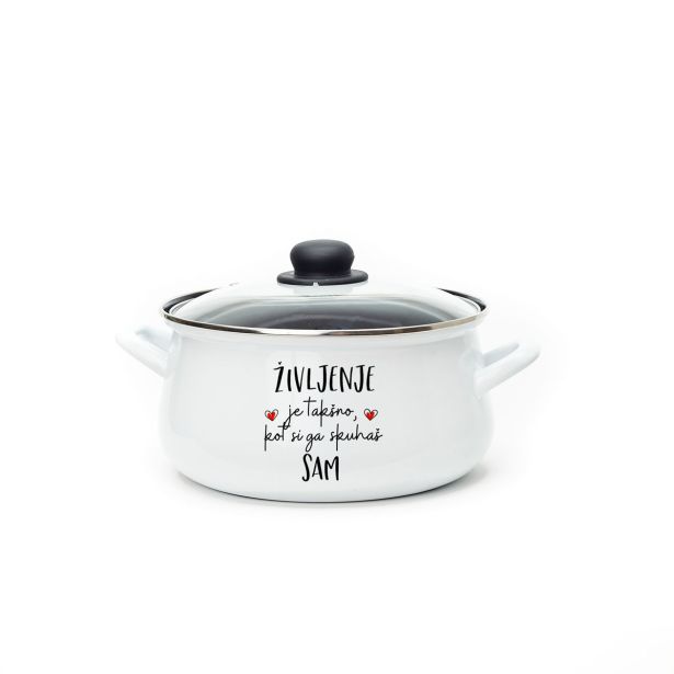 LONEC / KOZICA CUCKOO CUPS EMAJLIRAN LONEC 24 CM 6.5 L ŽIVLJENJE JE TAKŠNO