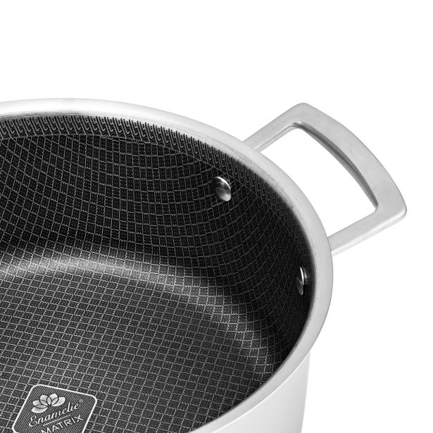 LONEC / KOZICA ENAMELIE 20 CM MATRIX KOZICA S STEKLENIM POKROVOM