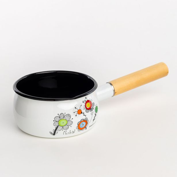 LONEC / KOZICA ENAMELIE KOZICA 14 CM - 0.55 L NEŽA 2 TREBUŠASTA Z ROČ.