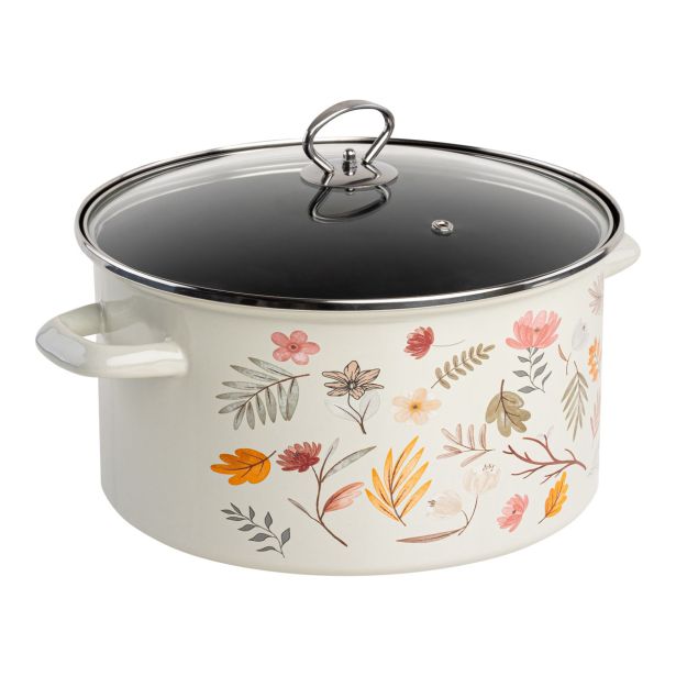 LONEC / KOZICA ENAMELIE KOZICA NEJA 26 CM 6 L S STEKLENIM POKROVOM