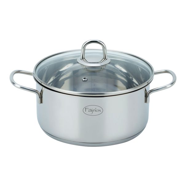 LONEC / KOZICA FAJNOX KOZICA NIZKA 20 CM OPTIMA INOX 18/10 S STEK.POKR.