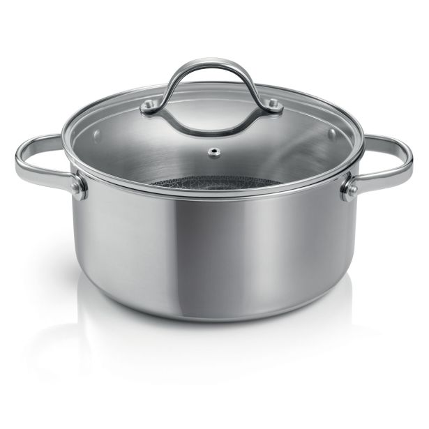 LONEC / KOZICA TESCOMA 24 CM STEEL CRAFT S STEKLENIM POKROVOM