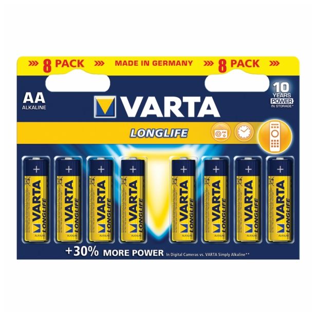 ALKALNI BATERIJSKI VLOŽEK VARTA LONGLIFE AA / LR6 BL/8