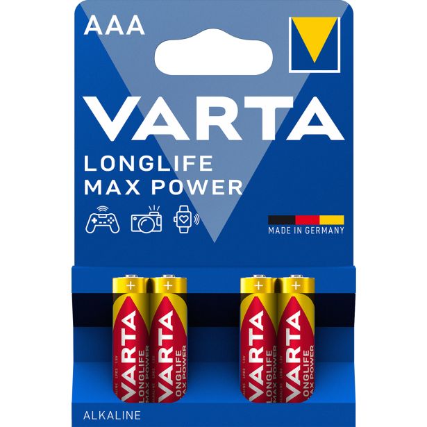 ALKALNI BATERIJSKI VLOŽEK VARTA LR03 AAA MAX POWER BL/4, 1.5V