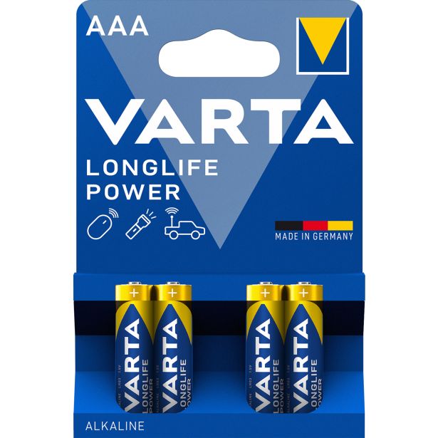 ALKALNI BATERIJSKI VLOŽEK VARTA LR03 AAA LONGLIFE POWER BL/4, 1.5V