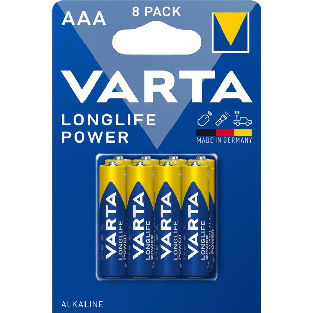 ALKALNI BATERIJSKI VLOŽEK VARTA LR03/AAA LONGLIFE POWER BL/8