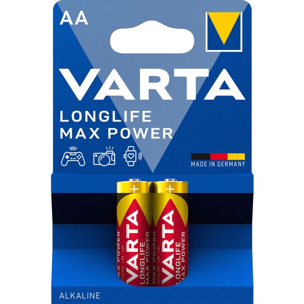 ALKALNI BATERIJSKI VLOŽEK VARTA LR06 1.5V MAX POWER 2 AA 2/1