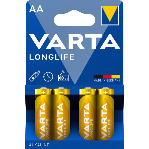 ALKALNI BATERIJSKI VLOŽEK VARTA LR06 AA BL/4 LONGLIFE