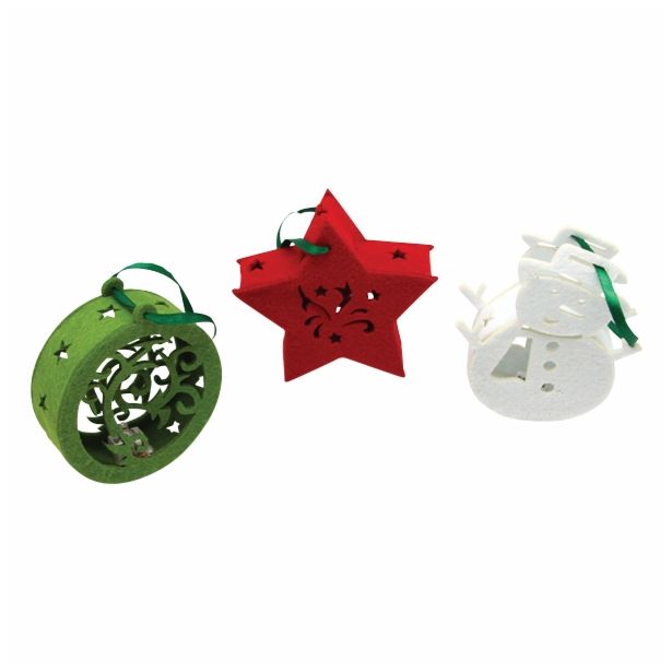 OKRASEK ZA JELKO GLOSSTYLE LUČKA IZ FILCA 12 CM SORTIRANO 12X4X12 CM