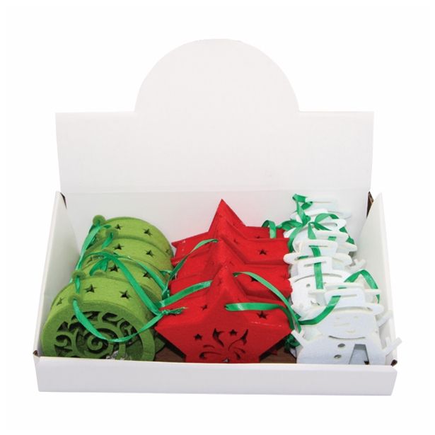 OKRASEK ZA JELKO GLOSSTYLE LUČKA IZ FILCA 12 CM SORTIRANO 12X4X12 CM