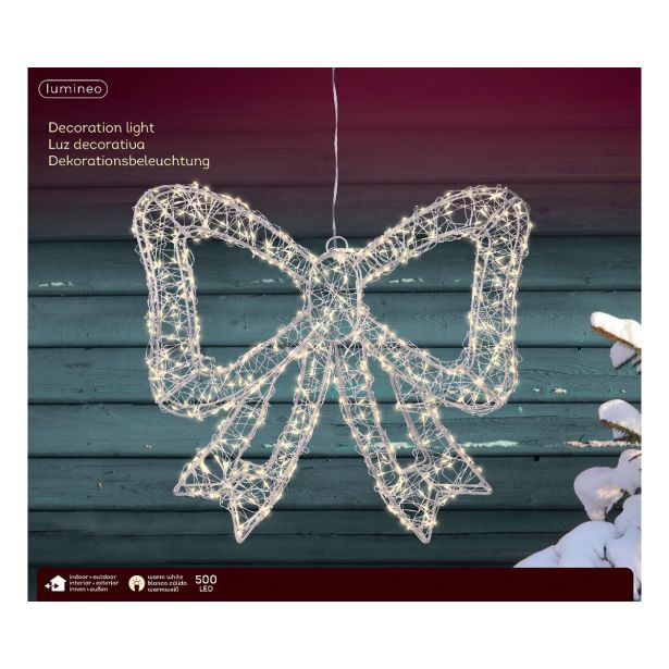 LUČKE DECORIS PENTLJA 38X4.5X34 CM SREBRN Z LED LUČ. 500 L