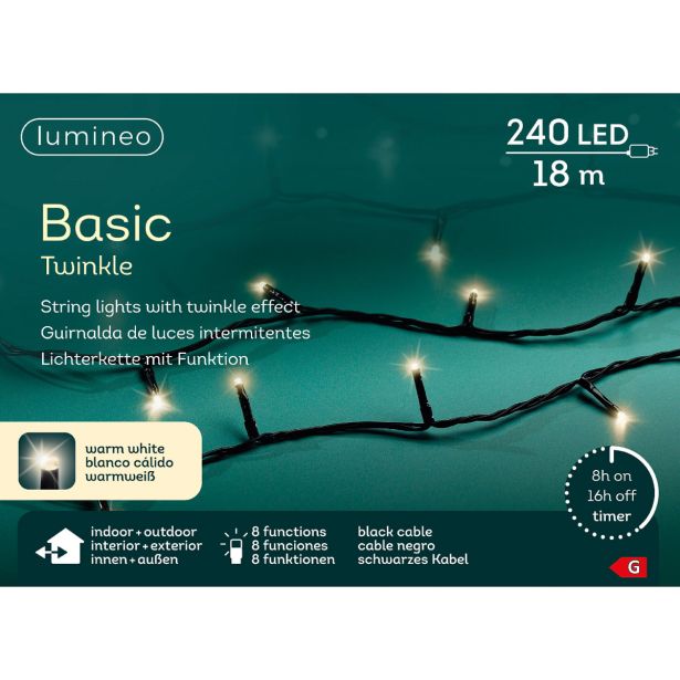 LUČKE LUMINEO BASIC 240L, TOPLO BELE Č 1800 CM, 8 FUNK., UTRIP.