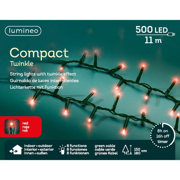 LUČKE LUMINEO COMPACT 500L, RDEČE Z 1100 CM, 8 FUNK., UTRIP.