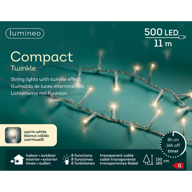 LUČKE LUMINEO COMPACT 500L, TOPLO BEL Z 1100 CM, 8 FUNK., UTRIP.