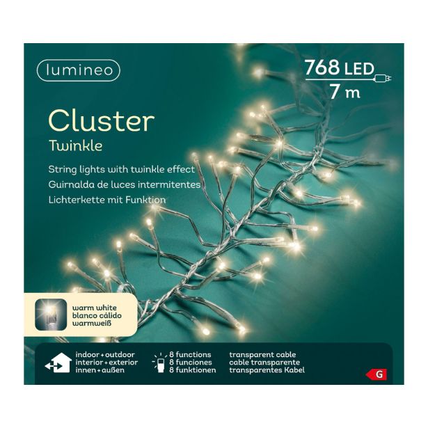 LUČKE LUMINEO LED 700 CM 8 FUNKCIJ TOPLO BELE ZUNANJE