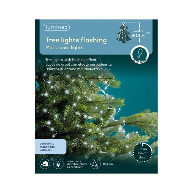 LUČKE LUMINEO MICRO LED 408L HLA BELA S SLAP, 180 CM