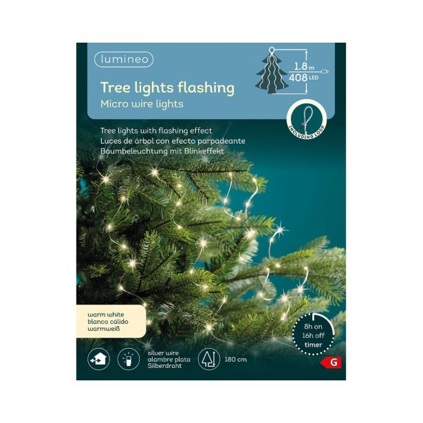 LUČKE LUMINEO MICRO LED 408L TOP BELA S SLAP, 180 CM