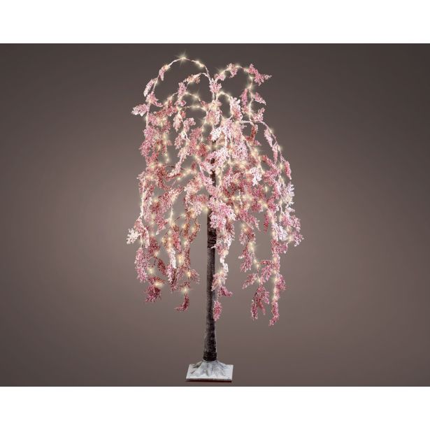 LUČKE LUMINEO VRBA 360 TOPLO BELIH LUČK 180 CM ROZA CVETJE